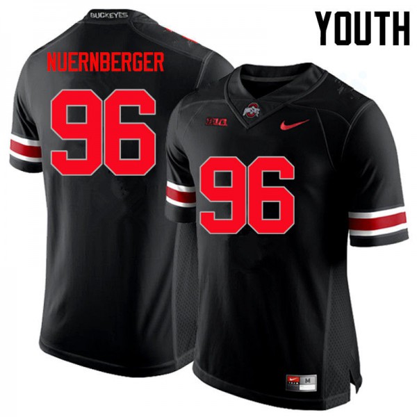 Ohio State Buckeyes #96 Sean Nuernberger Youth Football Jersey Black OSU78725
